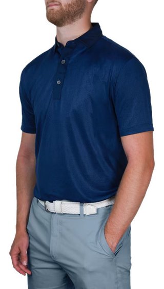 FootJoy Tailor Texture Lisle heren polo, navy tonal
