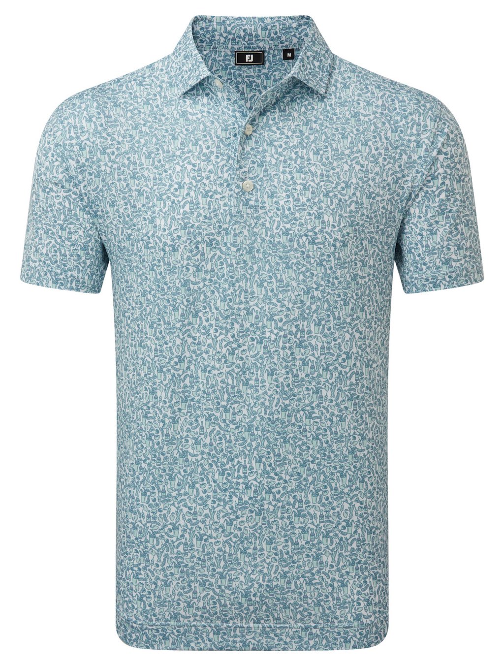 FootJoy Bloody Mary Lisle heren shirt, wit/lavender aura/mint julep/blauw