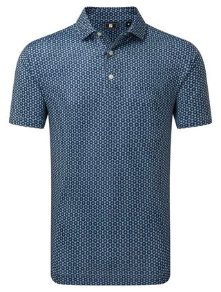 FootJoy Vegas Marker Lisle heren polo, mint julep/navy/wizard blue