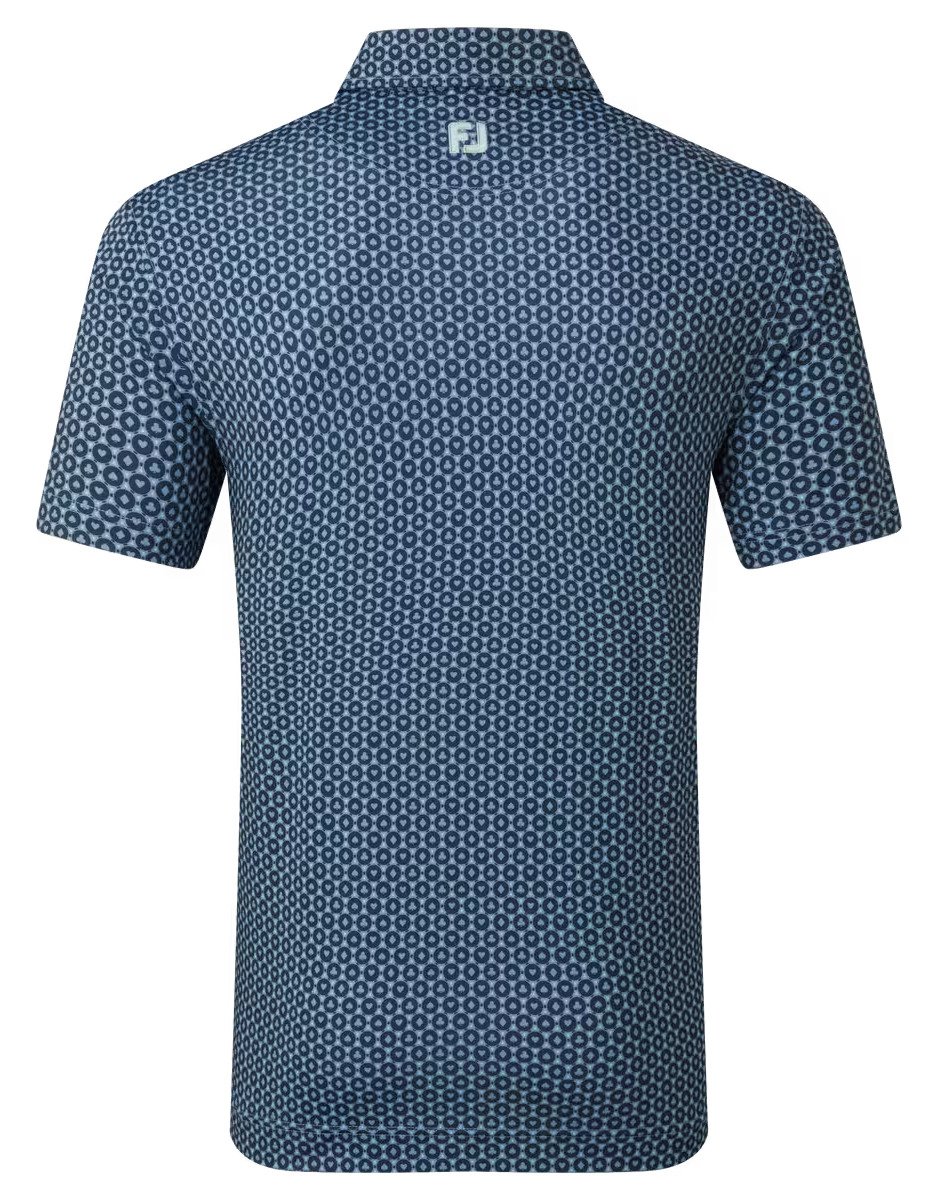 FootJoy Vegas Marker Lisle heren polo, mint julep/navy/wizard blue