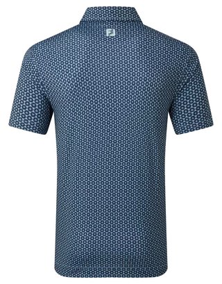 FootJoy Vegas Marker Lisle heren polo, mint julep/navy/wizard blue