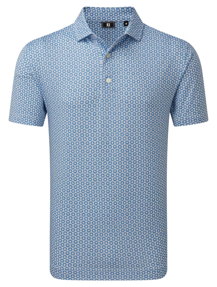 FootJoy Vegas Marker Lisle heren polo, wit/riviera/peach