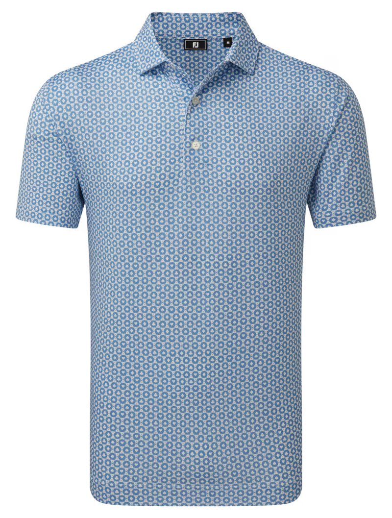 FootJoy Vegas Marker Lisle heren polo, wit/riviera/peach