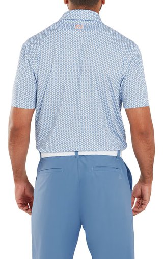 FootJoy Vegas Marker Lisle heren polo, wit/riviera/peach