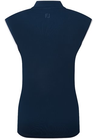 FootJoy Mock Neck Snap Front dames polo, navy/white