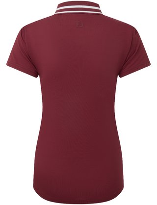 FootJoy Loop Button dames polo, cranberry/white