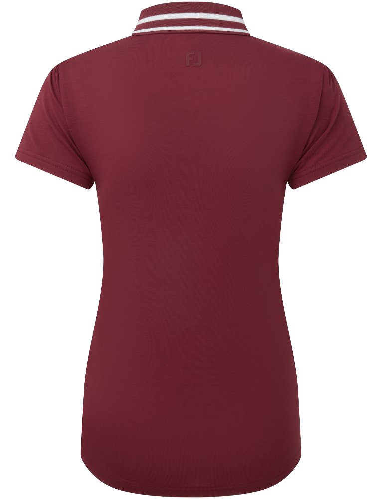 FootJoy Loop Button dames polo, cranberry/white