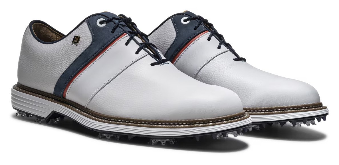 FootJoy Premiere Series - Packard heren golfschoenen, wit/blauw/nantucket red