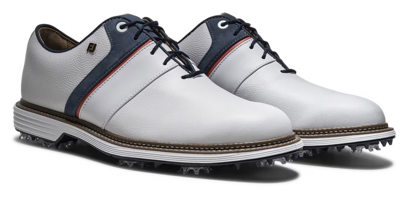 FootJoy Premiere Series - Packard heren golfschoenen, wit/blauw/nantucket red