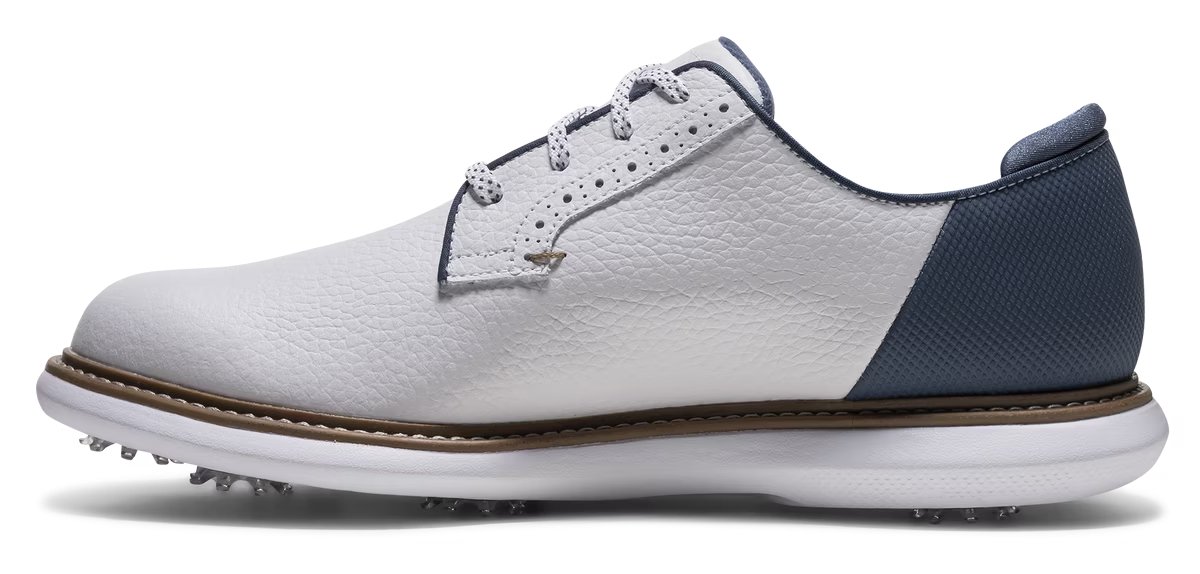 FootJoy FJ Traditions Blucher heren golfschoenen, wit/blauw/tan