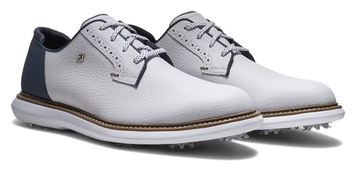FootJoy FJ Traditions Blucher heren golfschoenen, wit/blauw/tan