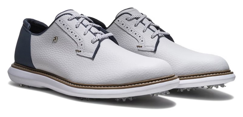 FootJoy FJ Traditions Blucher heren golfschoenen, wit/blauw/tan
