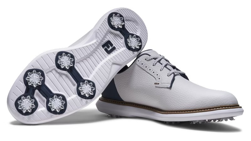 FootJoy FJ Traditions Blucher heren golfschoenen, wit/blauw/tan