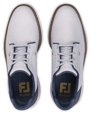 FootJoy FJ Traditions Blucher heren golfschoenen, wit/blauw/tan