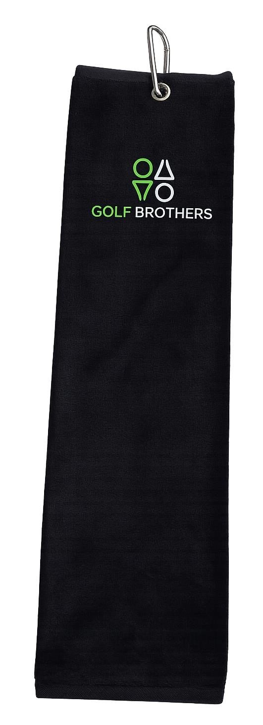 Golf Brothers Trifold golfhanddoek, zwart
