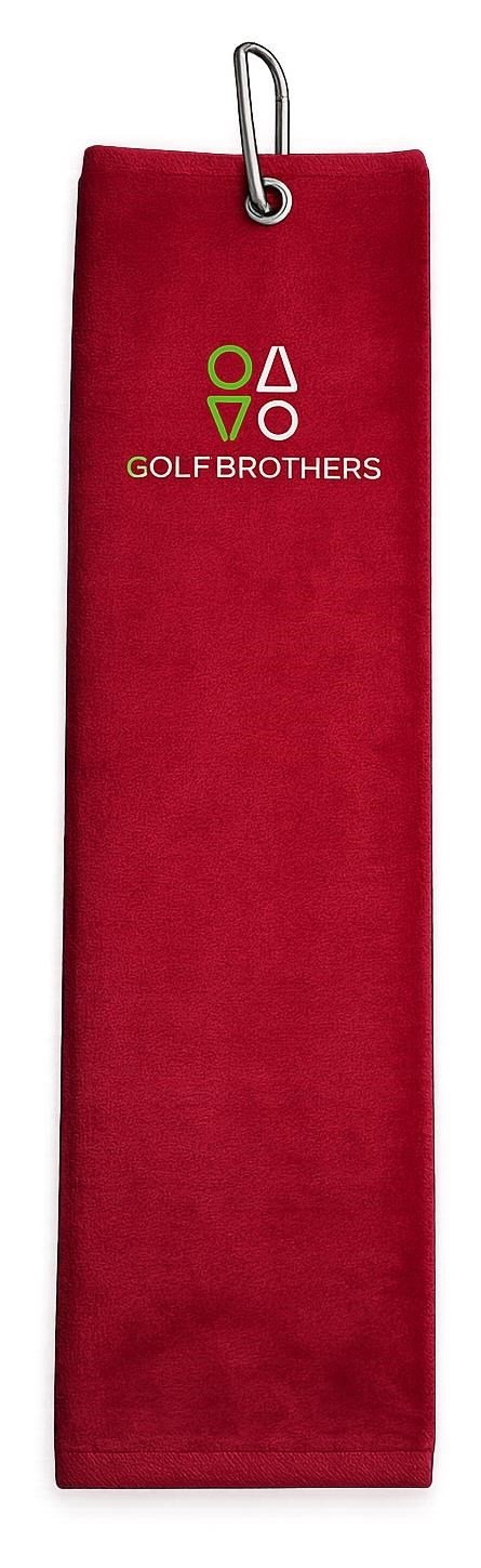 Golf Brothers Trifold golfhanddoek, donkerrood