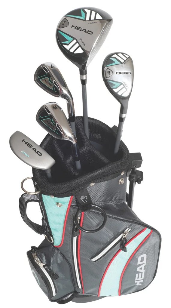 Head 5PC junior golfset, grafiet, +standtas (tot 114 cm, 3-5J), teal/grijs