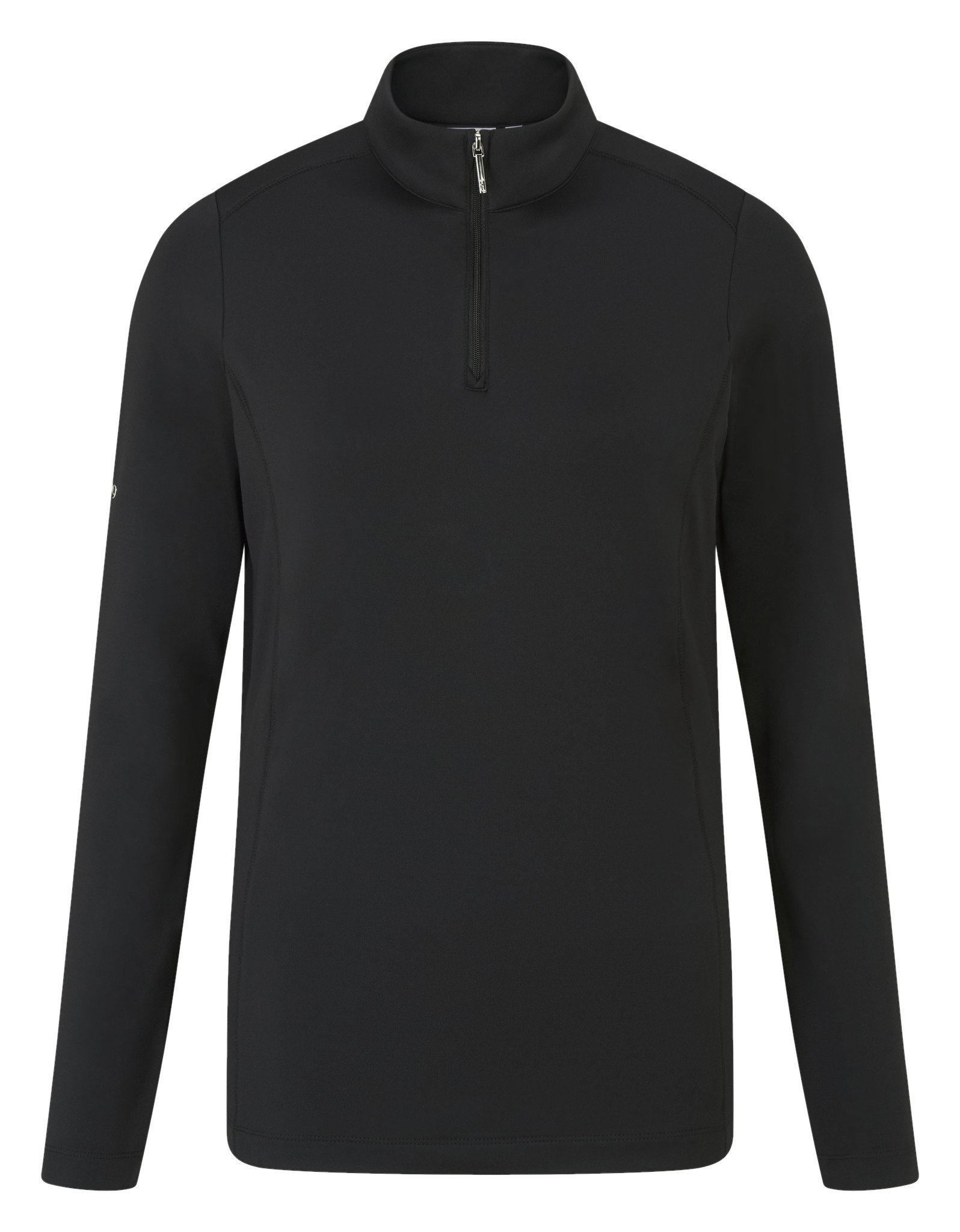PING Aveline Half Zip dames shirt met lange mouwen, zwart