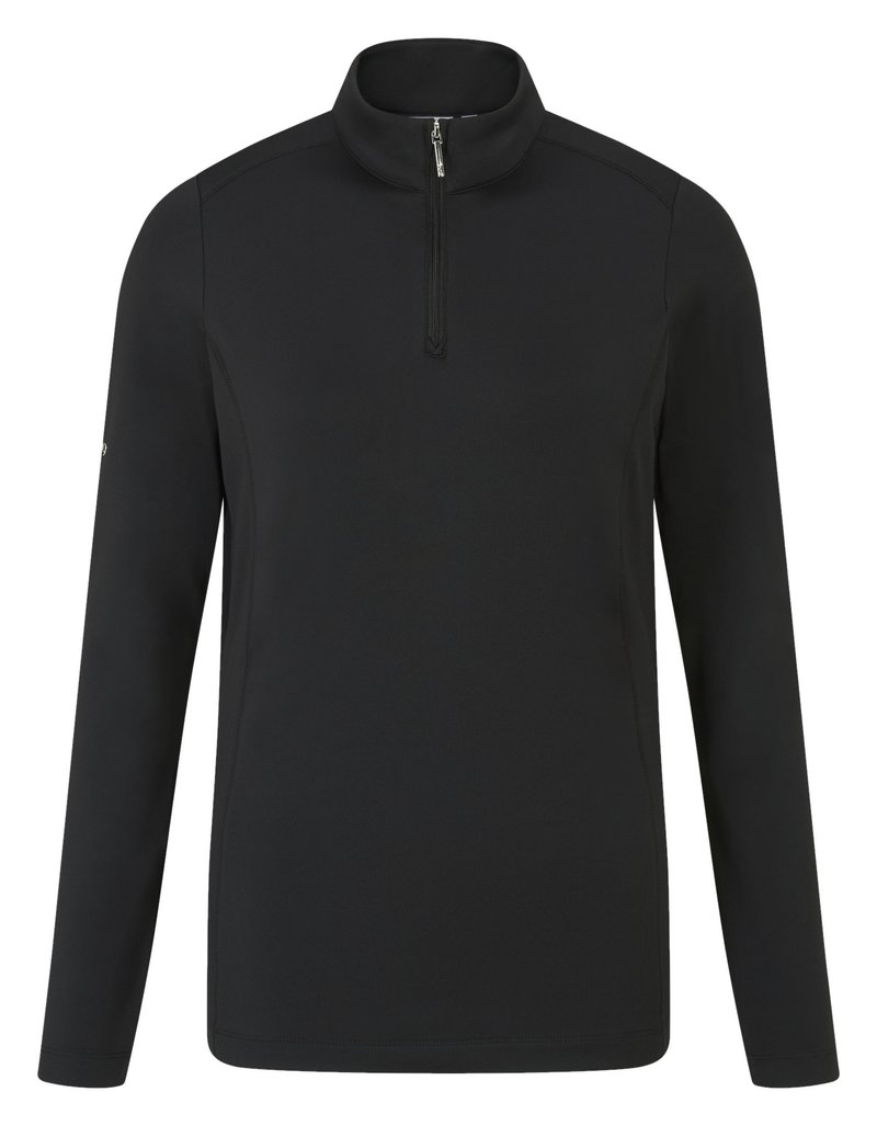 PING Aveline Half Zip dames shirt met lange mouwen, zwart