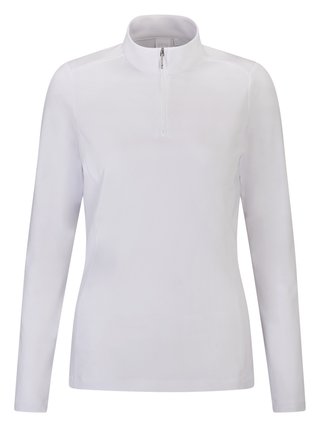 PING Aveline Half Zip dames shirt met lange mouwen, wit