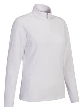 PING Aveline Half Zip dames shirt met lange mouwen, wit