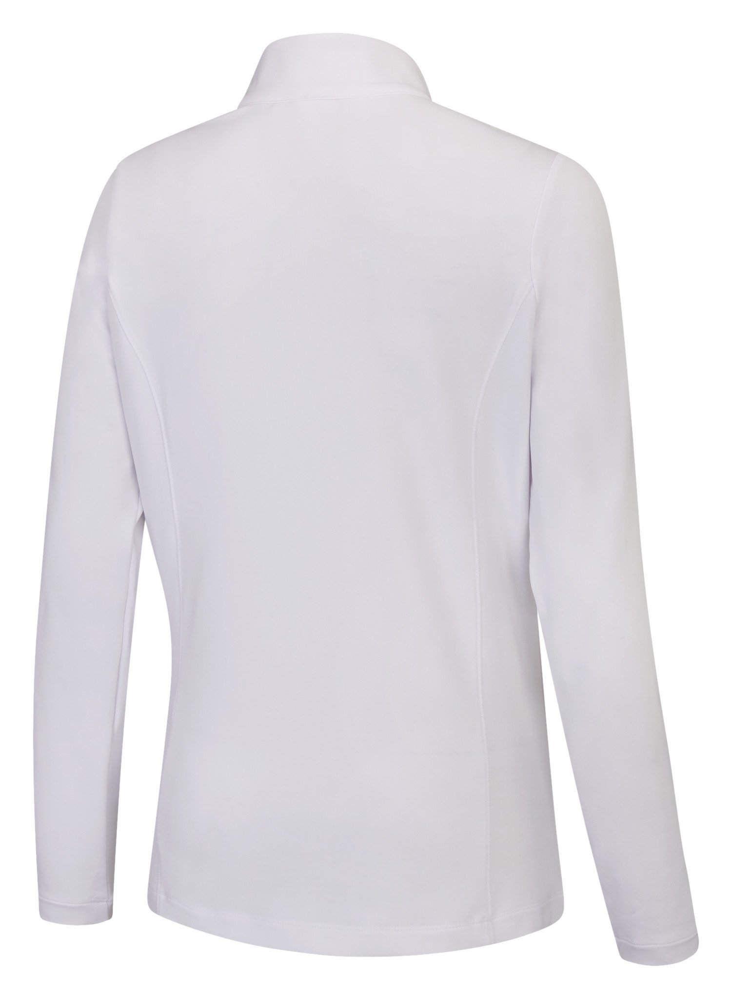 PING Aveline Half Zip dames shirt met lange mouwen, wit