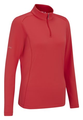PING Aveline Half Zip dames shirt met lange mouwen, cayenne