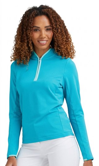 PING Abigale Performance Fleece dames sweatshirt, turquoise
