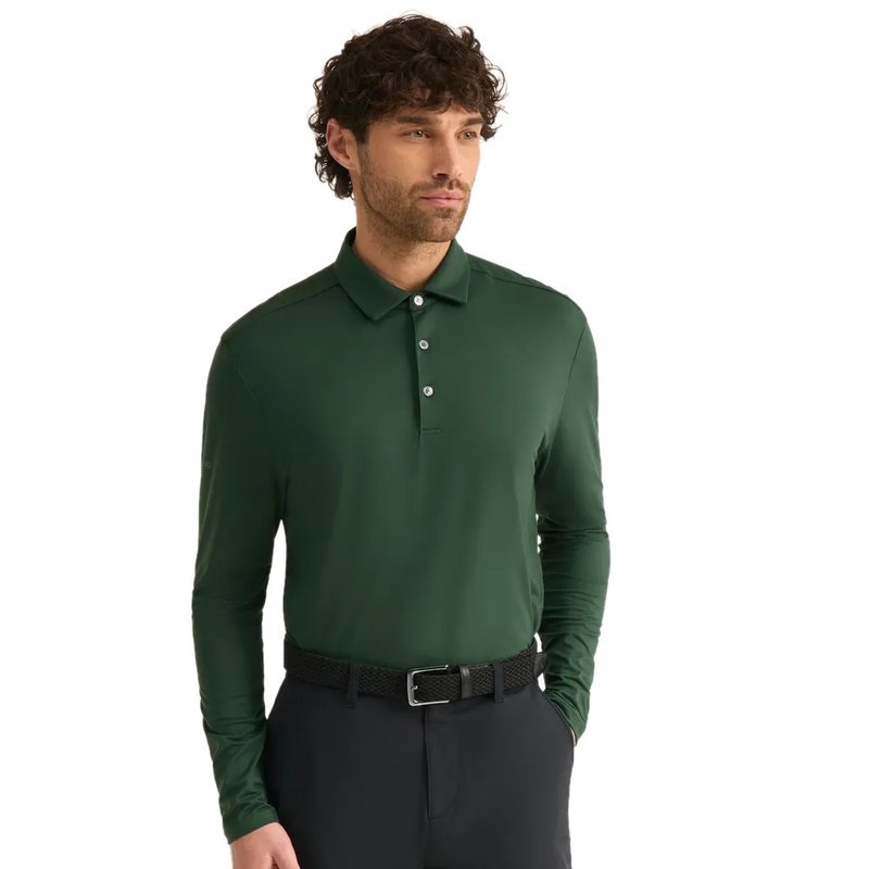 PING Demitri Longsleeve heren polo, gorse green