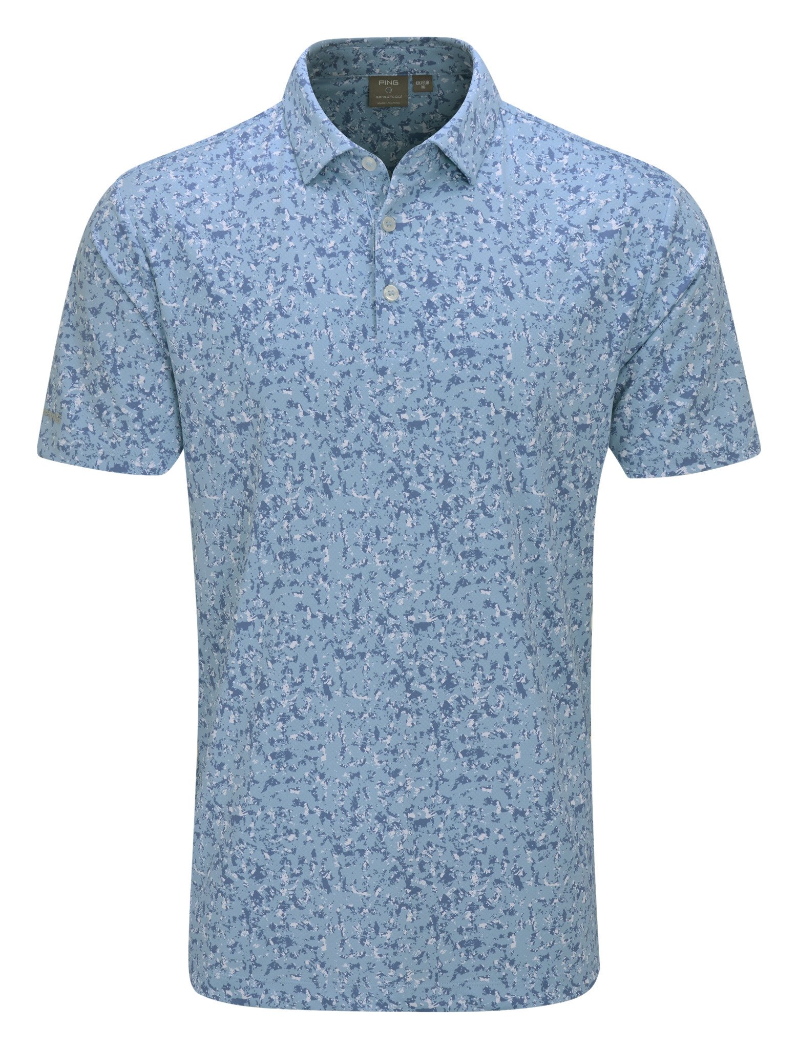 PING Gilmore heren polo, dusty blue multi