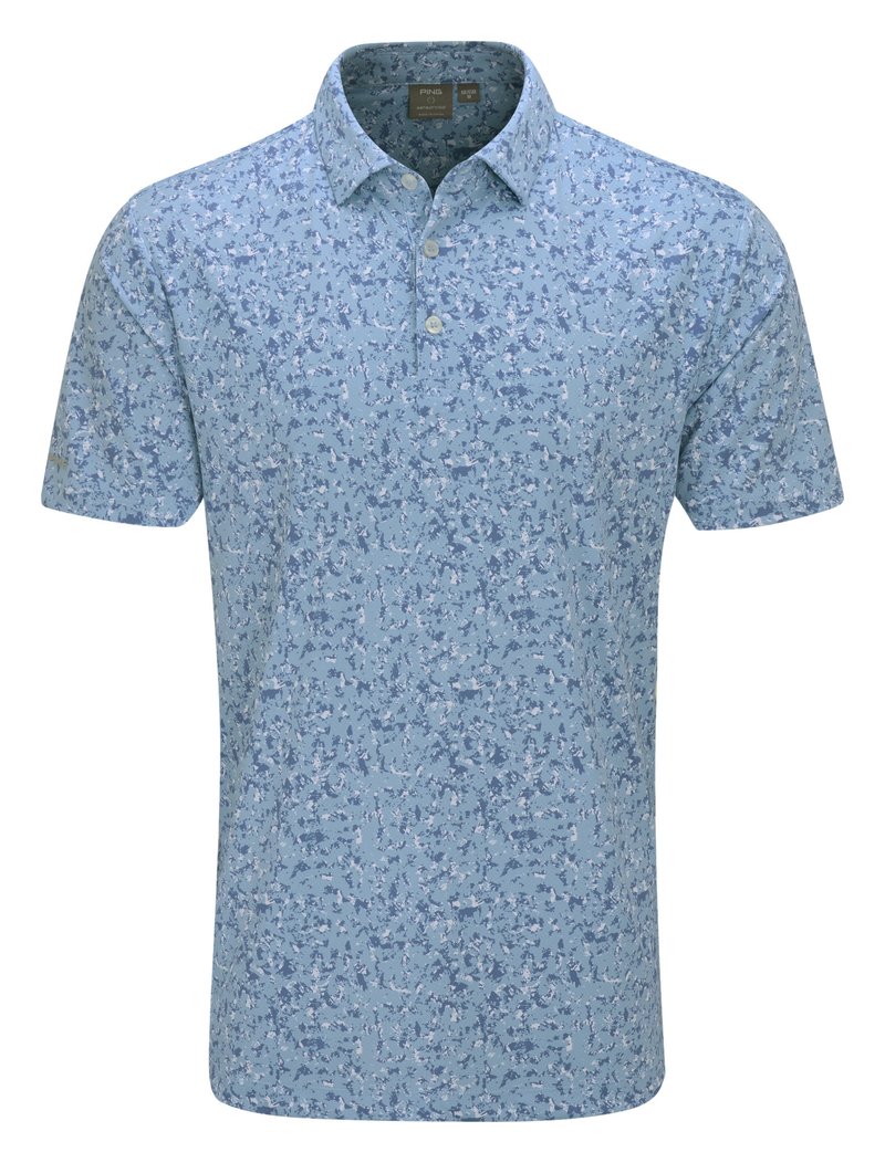 PING Gilmore heren polo, dusty blue multi
