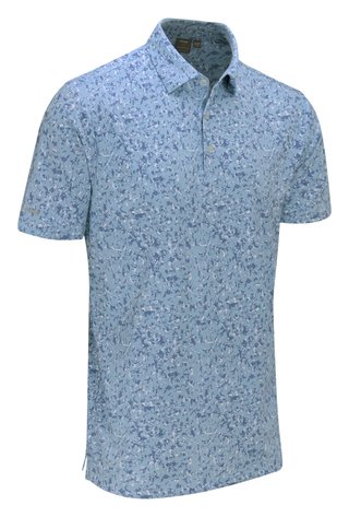 PING Gilmore heren polo, dusty blue multi