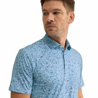 PING Gilmore heren polo, dusty blue multi