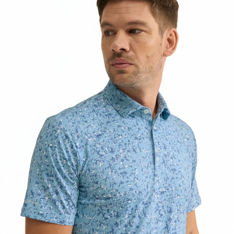 PING Gilmore heren polo, dusty blue multi