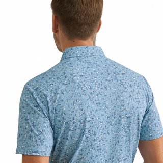 PING Gilmore heren polo, dusty blue multi