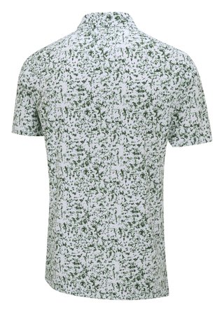 PING Gilmore heren polo, white/gorse green multi