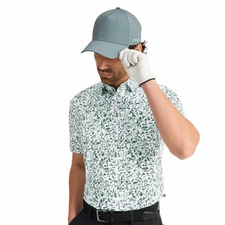 PING Gilmore heren polo, white/gorse green multi