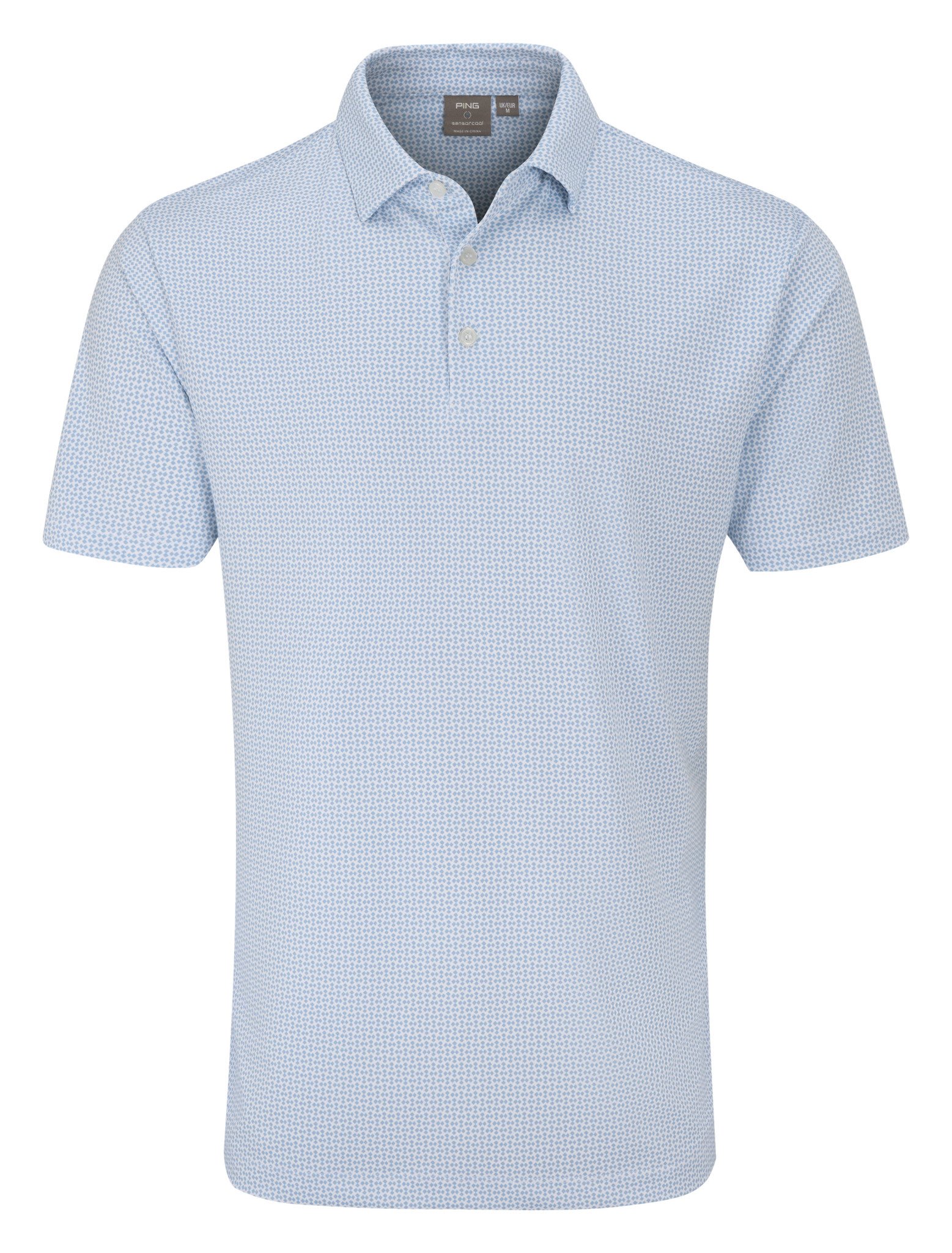 PING Gilmore heren polo, wit/dusty blue