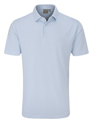 PING Gilmore heren polo, wit/dusty blue