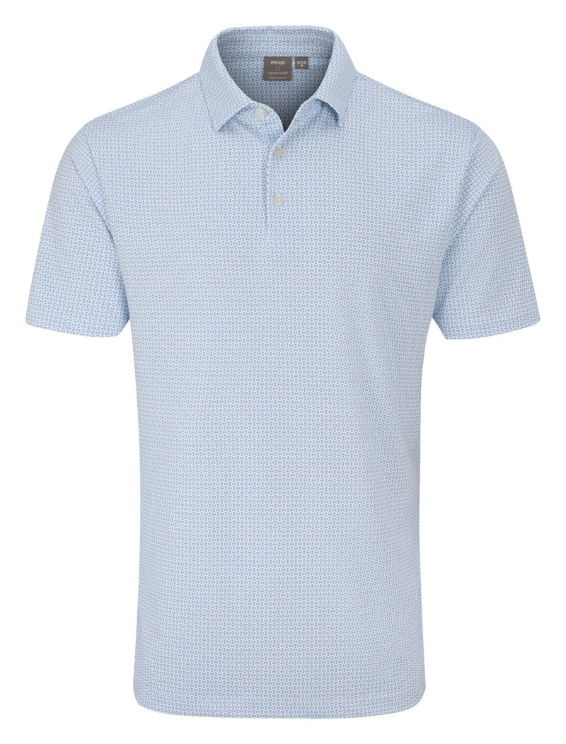 PING Gilmore heren polo, wit/dusty blue