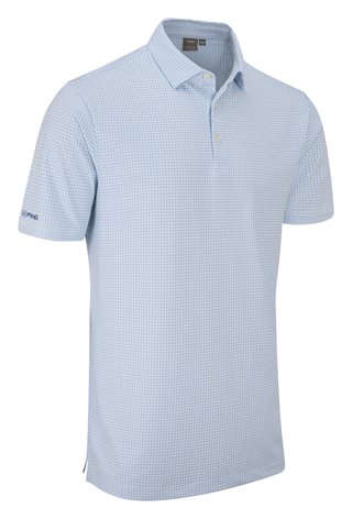 PING Gilmore heren polo, wit/dusty blue