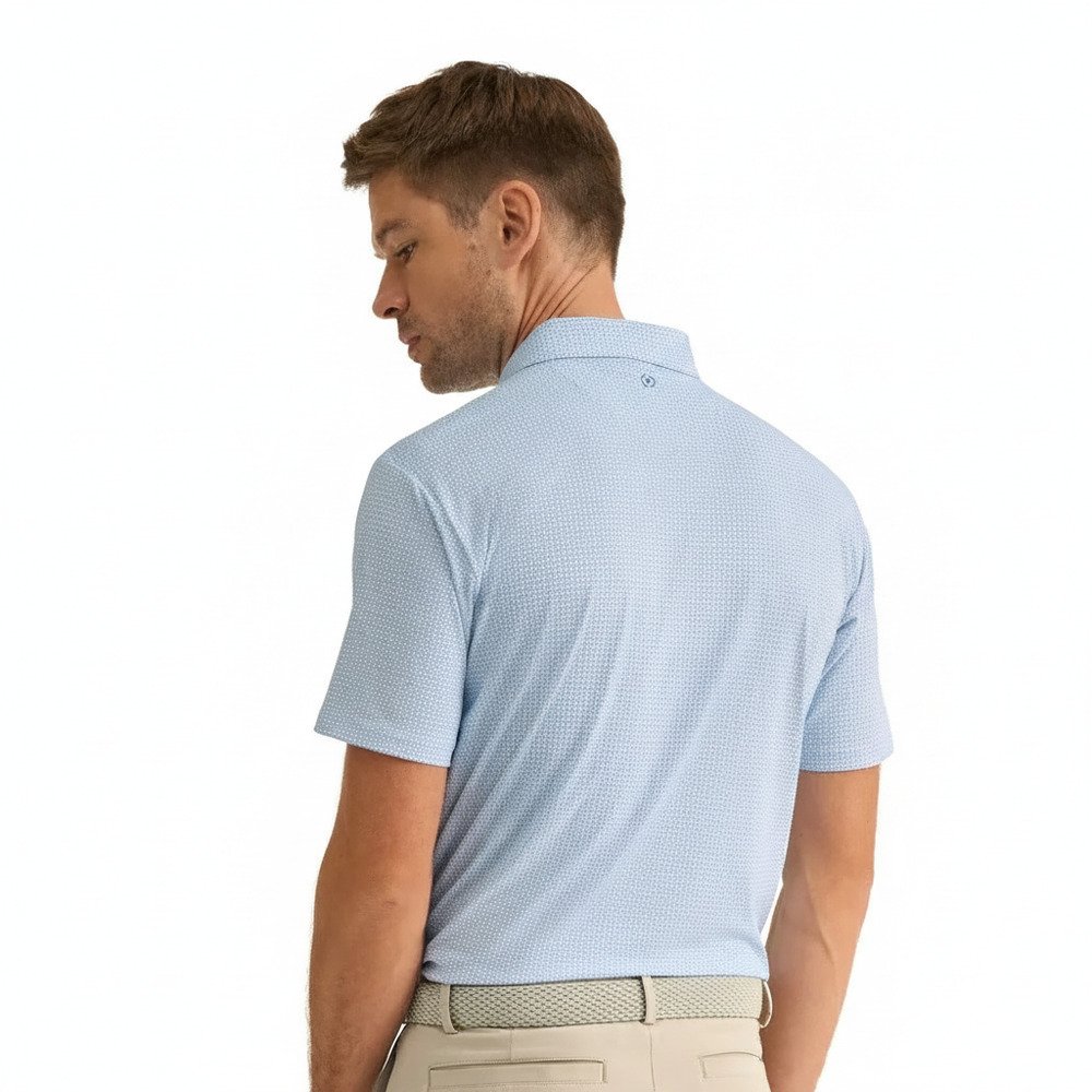 PING Gilmore heren polo, wit/dusty blue
