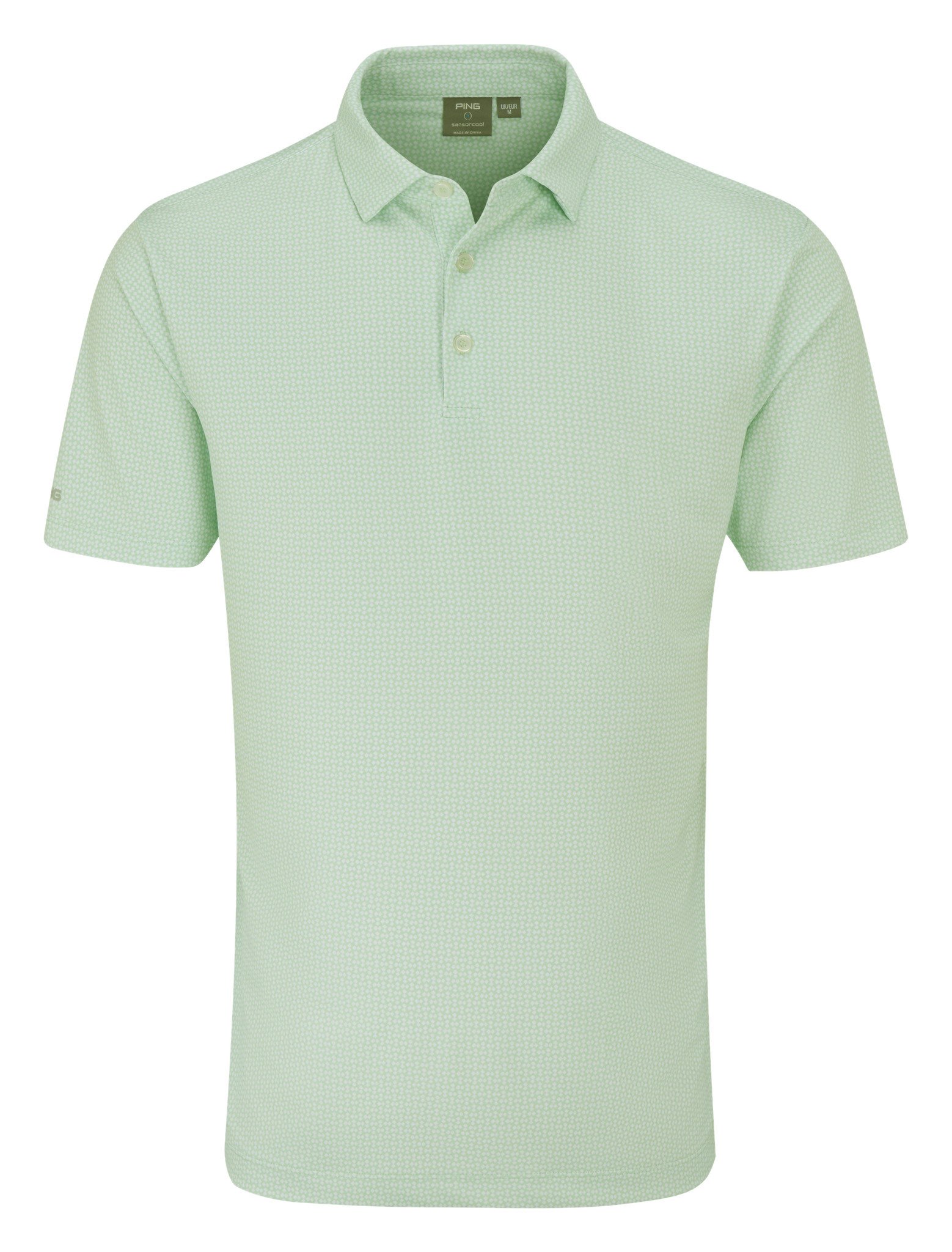 PING Gilmore heren polo, jade/wit