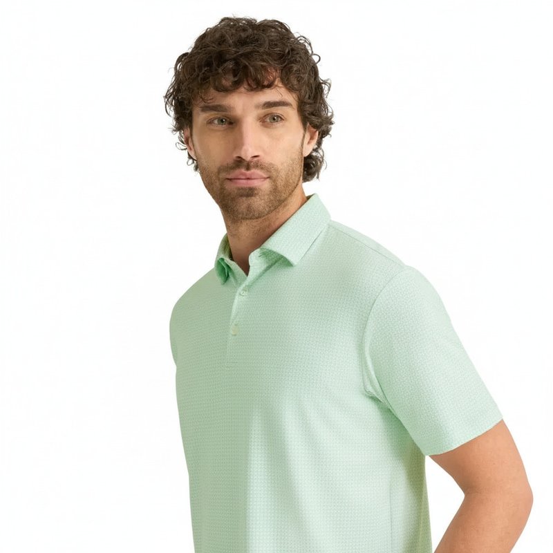 PING Gilmore heren polo, jade/wit