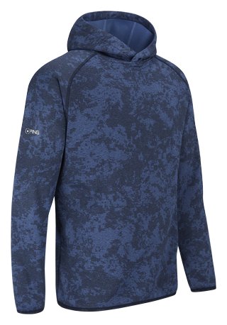 PING Saul heren hoodie sweatshirt, deep sea blue camo