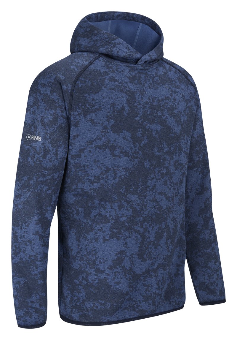 PING Saul heren hoodie sweatshirt, deep sea blue camo