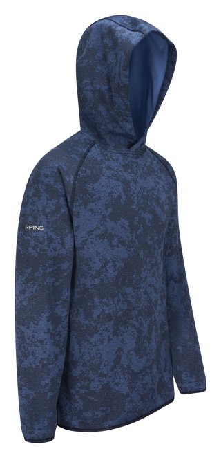 PING Saul heren hoodie sweatshirt, deep sea blue camo