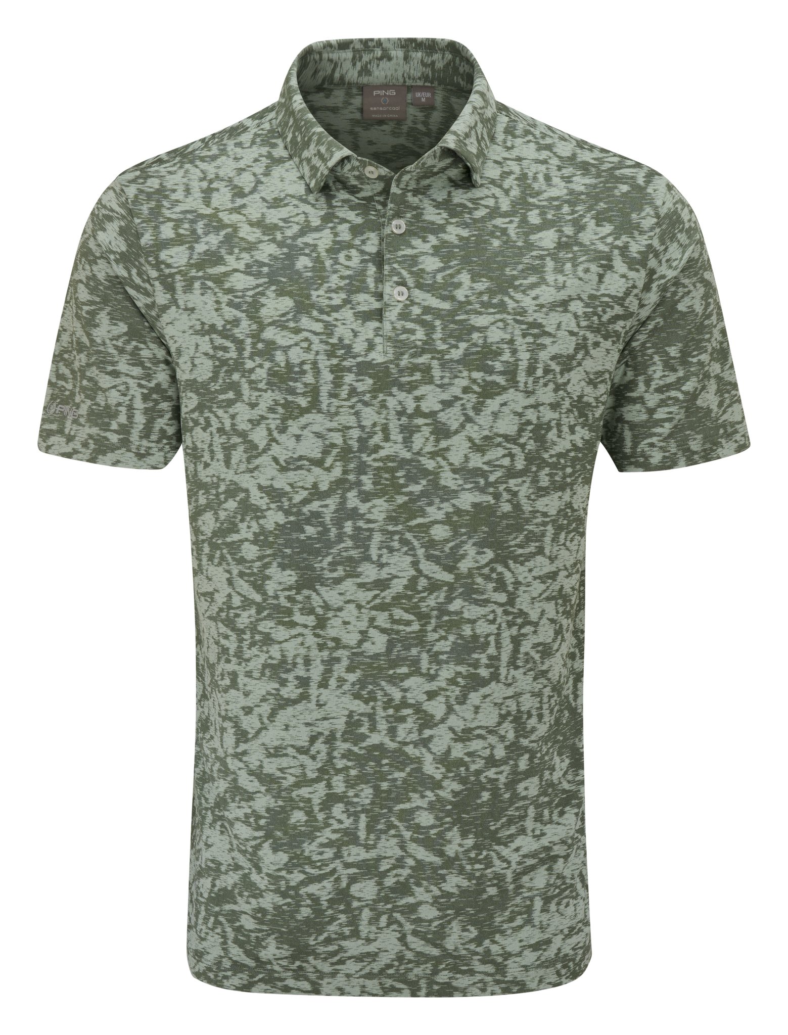 PING Marek Camo Jacquard heren polo, jade multi