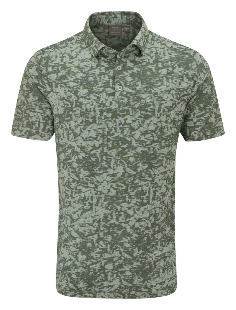 PING Marek Camo Jacquard heren polo, jade multi
