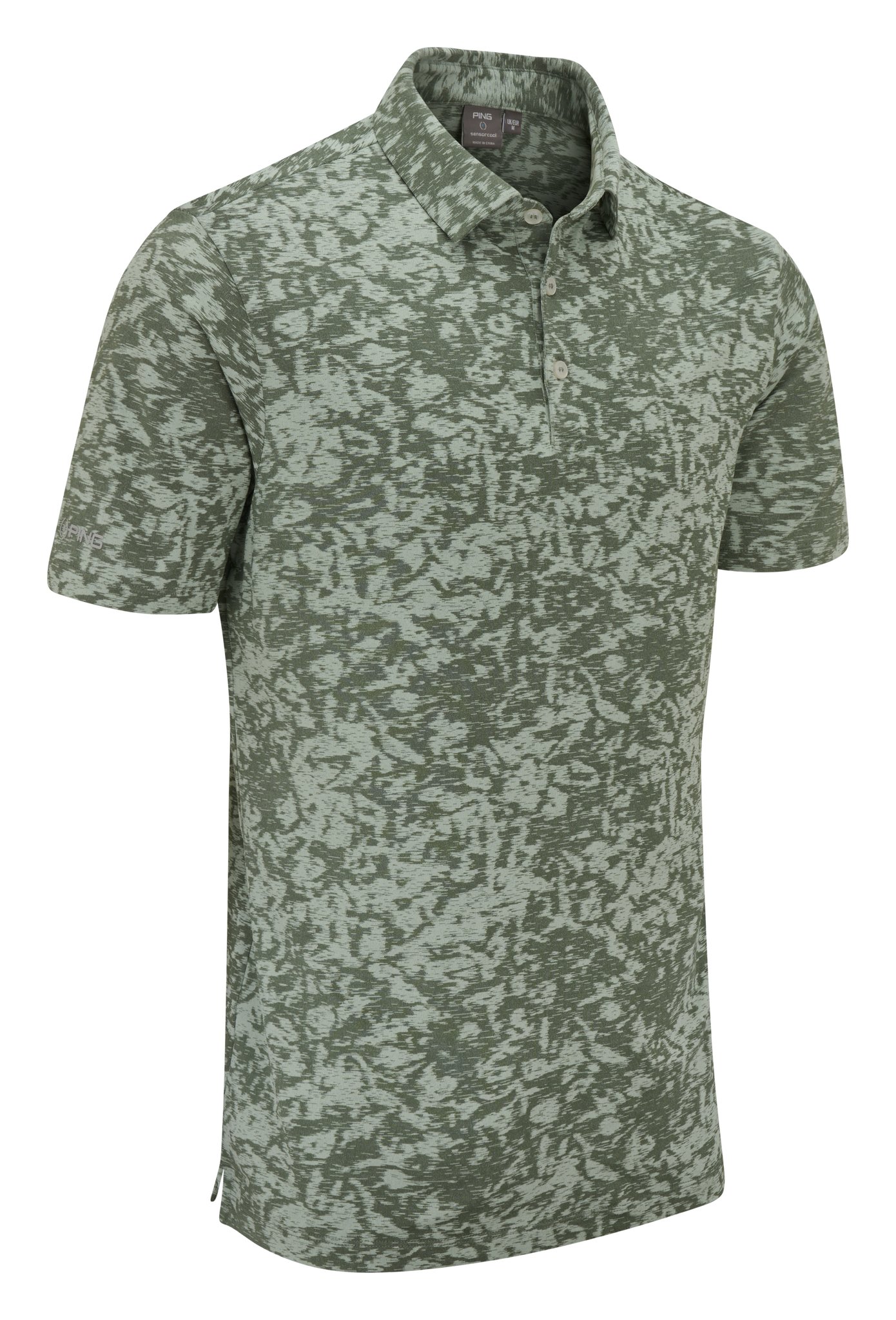 PING Marek Camo Jacquard heren polo, jade multi